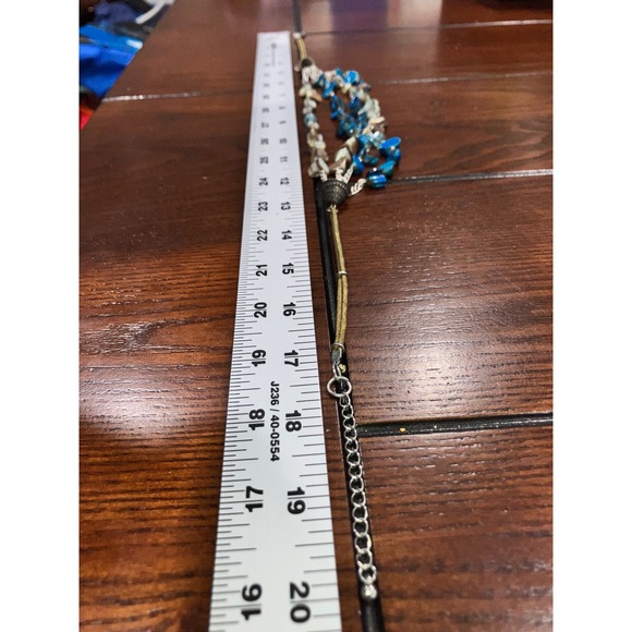 Blue Abalone Illusion Mixed Media Multi Strand Necklace! - Picture 6 of 7